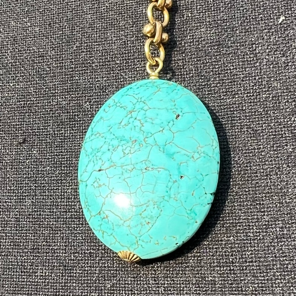 Heidi Daus Sparkling Latge Turquoise Turtle Necklace - Picture 16 of 16
